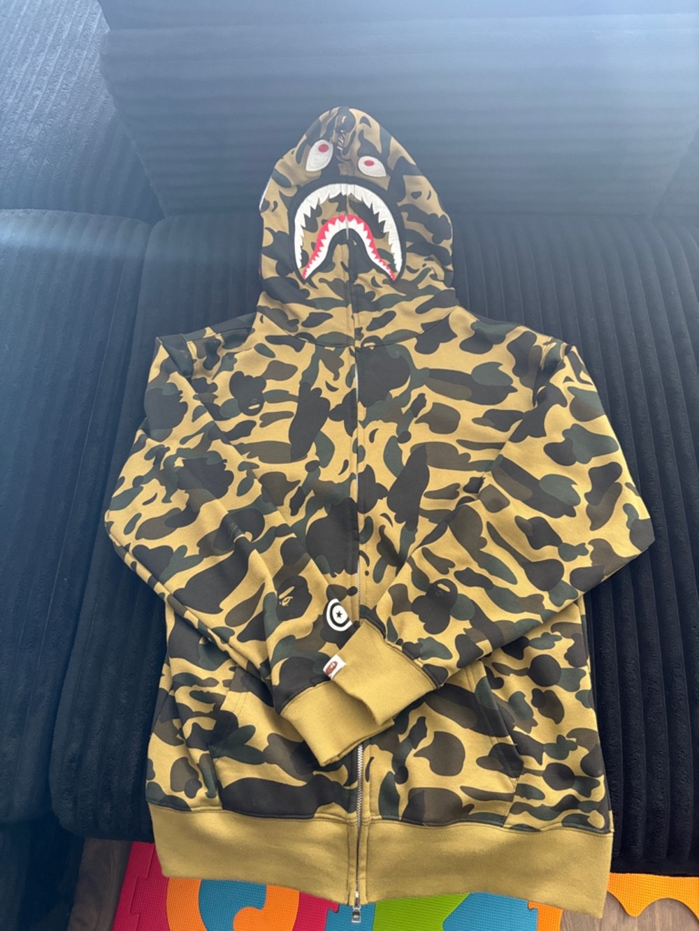 Camo Shark-Print Zip Hoodie -